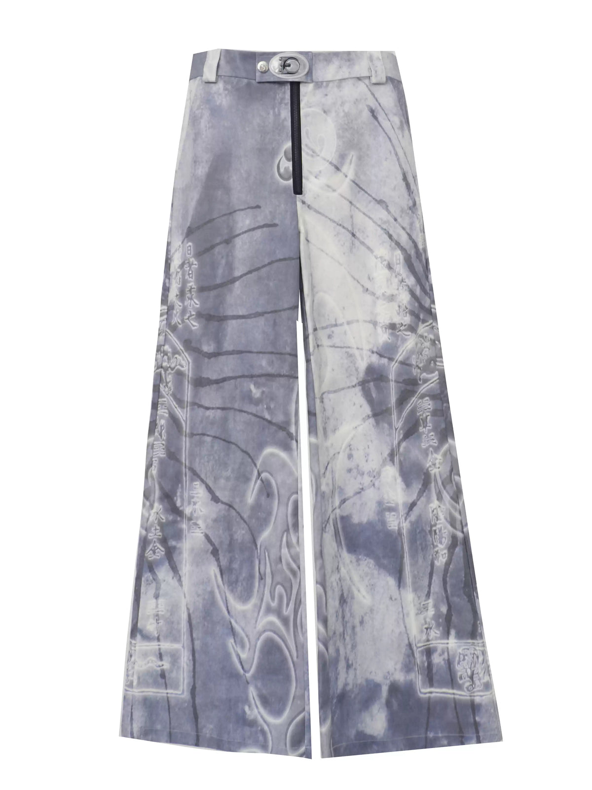 EMBRYO ANCIENT CODE coated wide-leg pants — construction detail