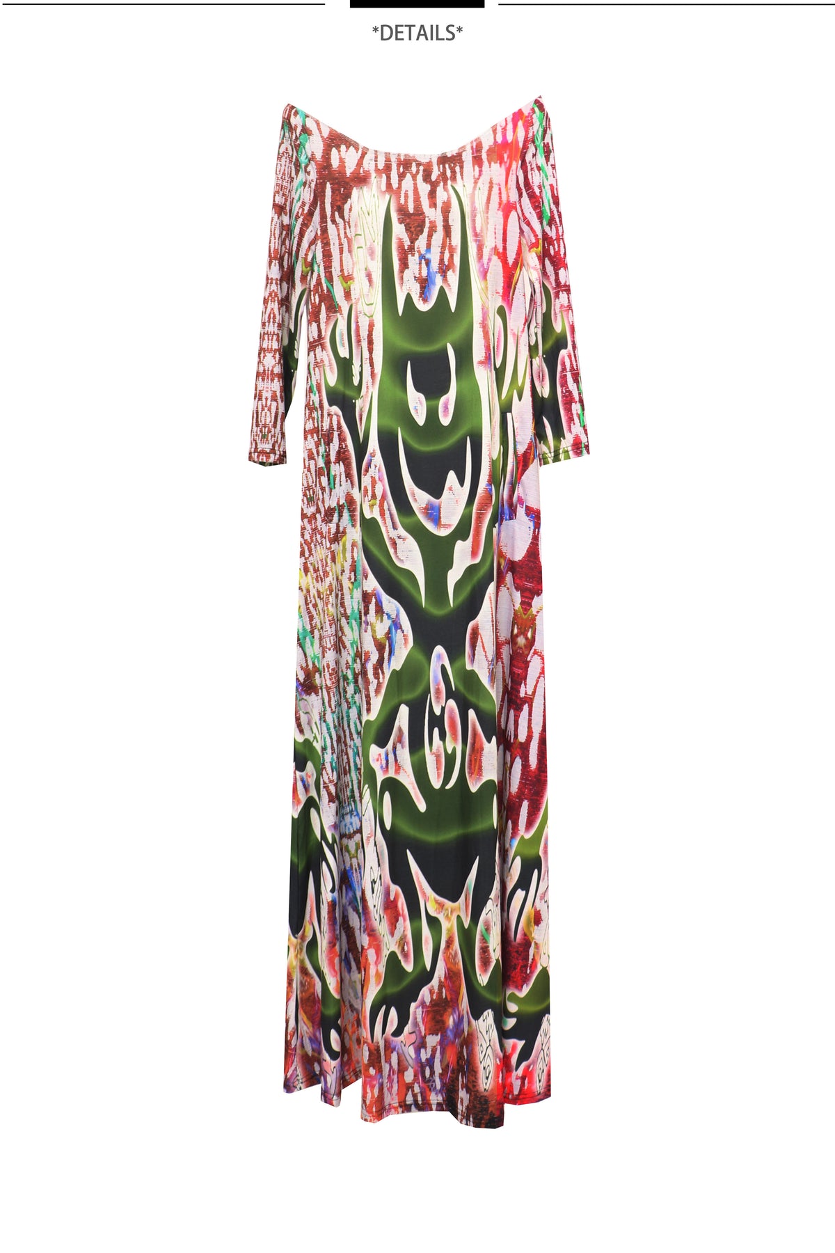 EMBRYO TRIBAL ENTITY white off-shoulder maxi dress — product-only front view