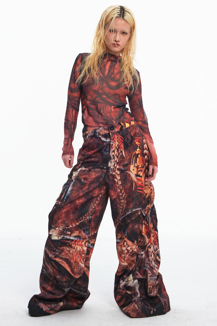 EMBRYO BONE RELIC printed wide-leg pants — garment-only view