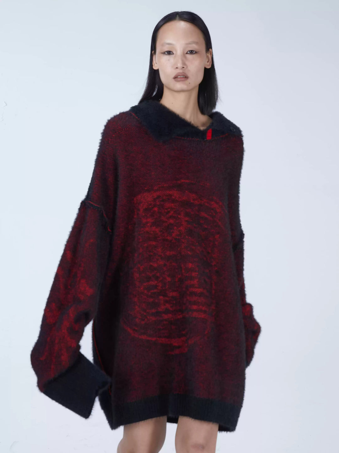 EMBRYO IMPERIAL SEAL reversible faux-mink sweater — rear or construction presentation