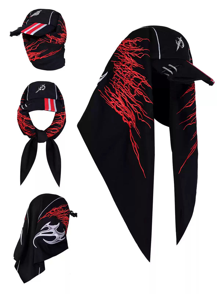 PINKSPINK ELECTRIC MOON embroidered bandana baseball cap — alternate gallery view showing the design details