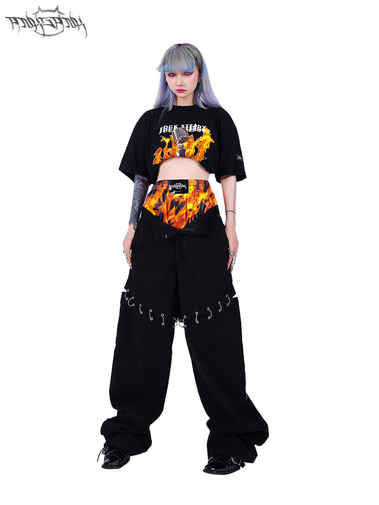 PINKSPINK ELECTRIC MOON double-waist detachable straight-leg pants — catalog view showing the design and silhouette