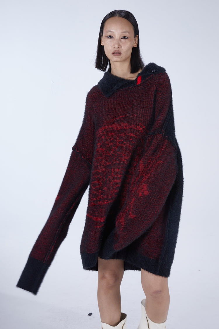 EMBRYO IMPERIAL SEAL reversible faux-mink sweater — garment-only view