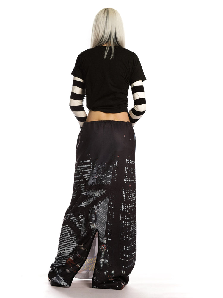 DEADENDKIDS HOT GIRL CLUB graphic maxi skirt — alternate modeled angle