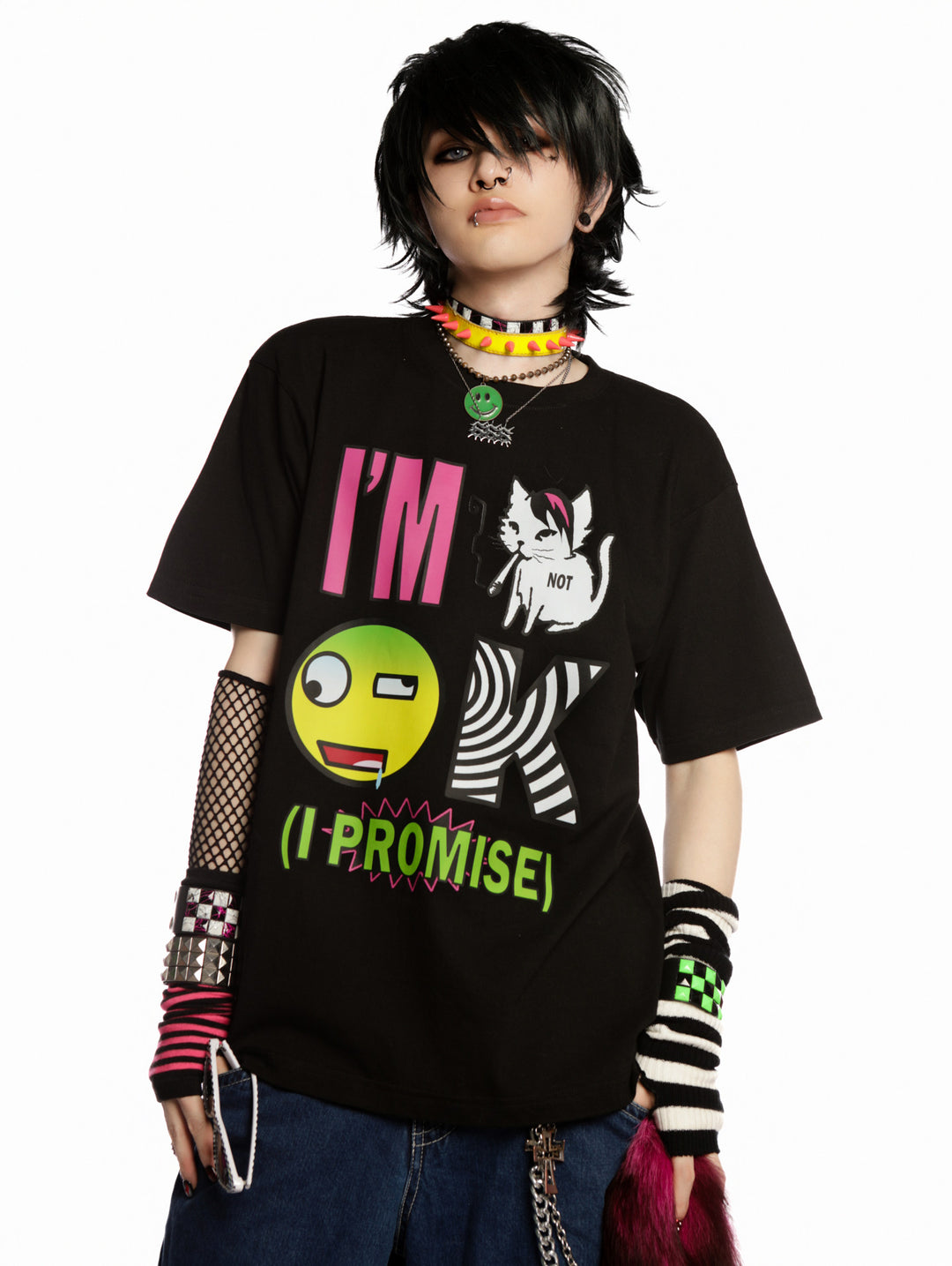 DEADENDKIDS EMO KIDS oversized graphic tee — garment-only view