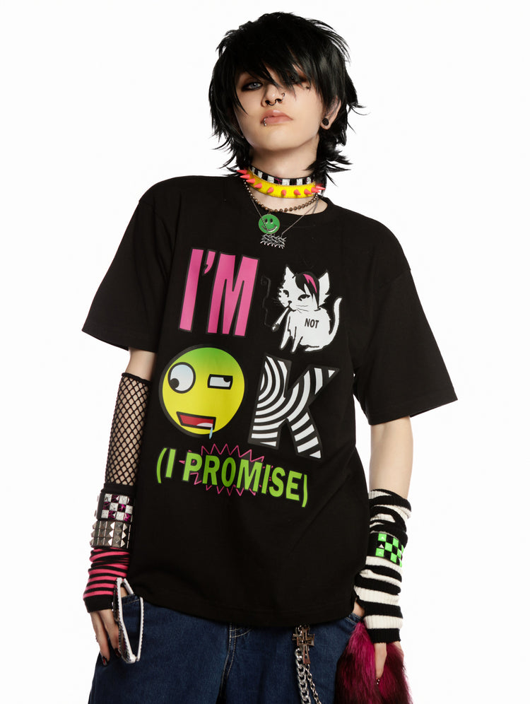 DEADENDKIDS EMO KIDS oversized graphic tee — garment-only view