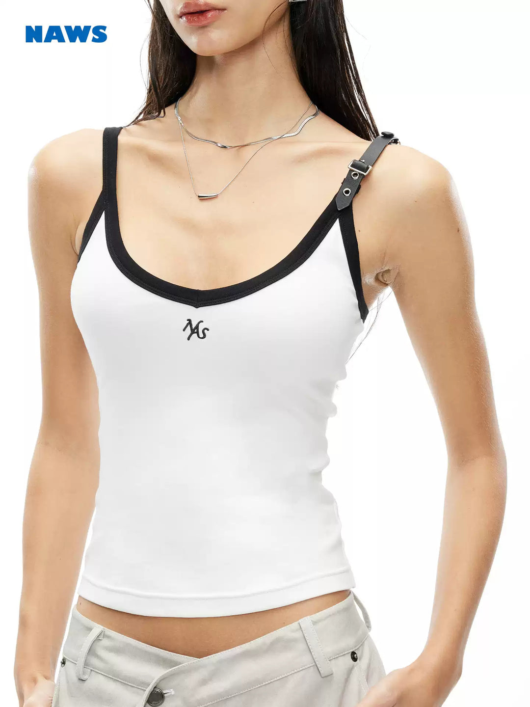 NAWS MONA leather-belt camisole — alternate gallery view showing the design details