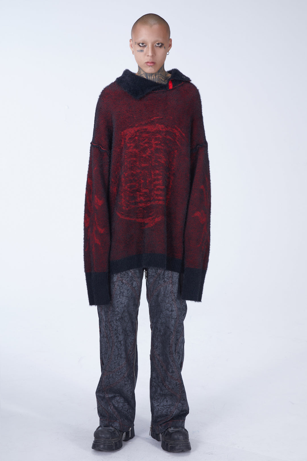 EMBRYO IMPERIAL SEAL reversible faux-mink sweater — garment-only view