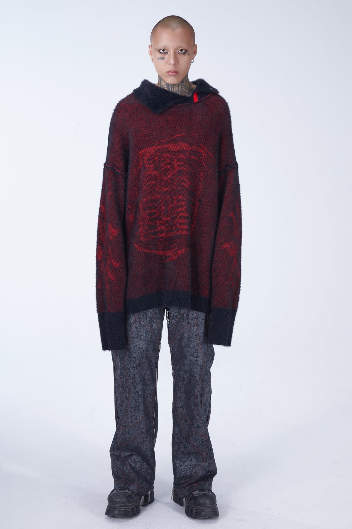 EMBRYO IMPERIAL SEAL reversible faux-mink sweater — garment-only view