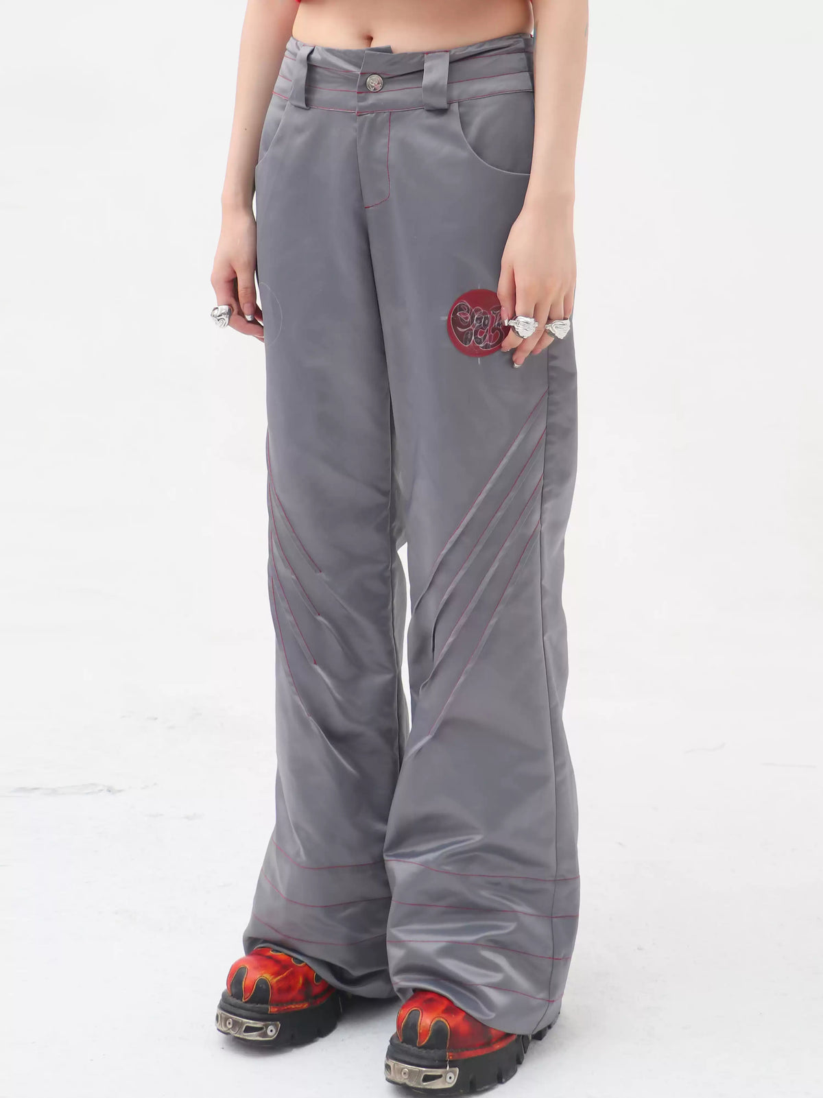EMBRYO STARSHIFT ruched 3D-effect pants — alternate product presentation