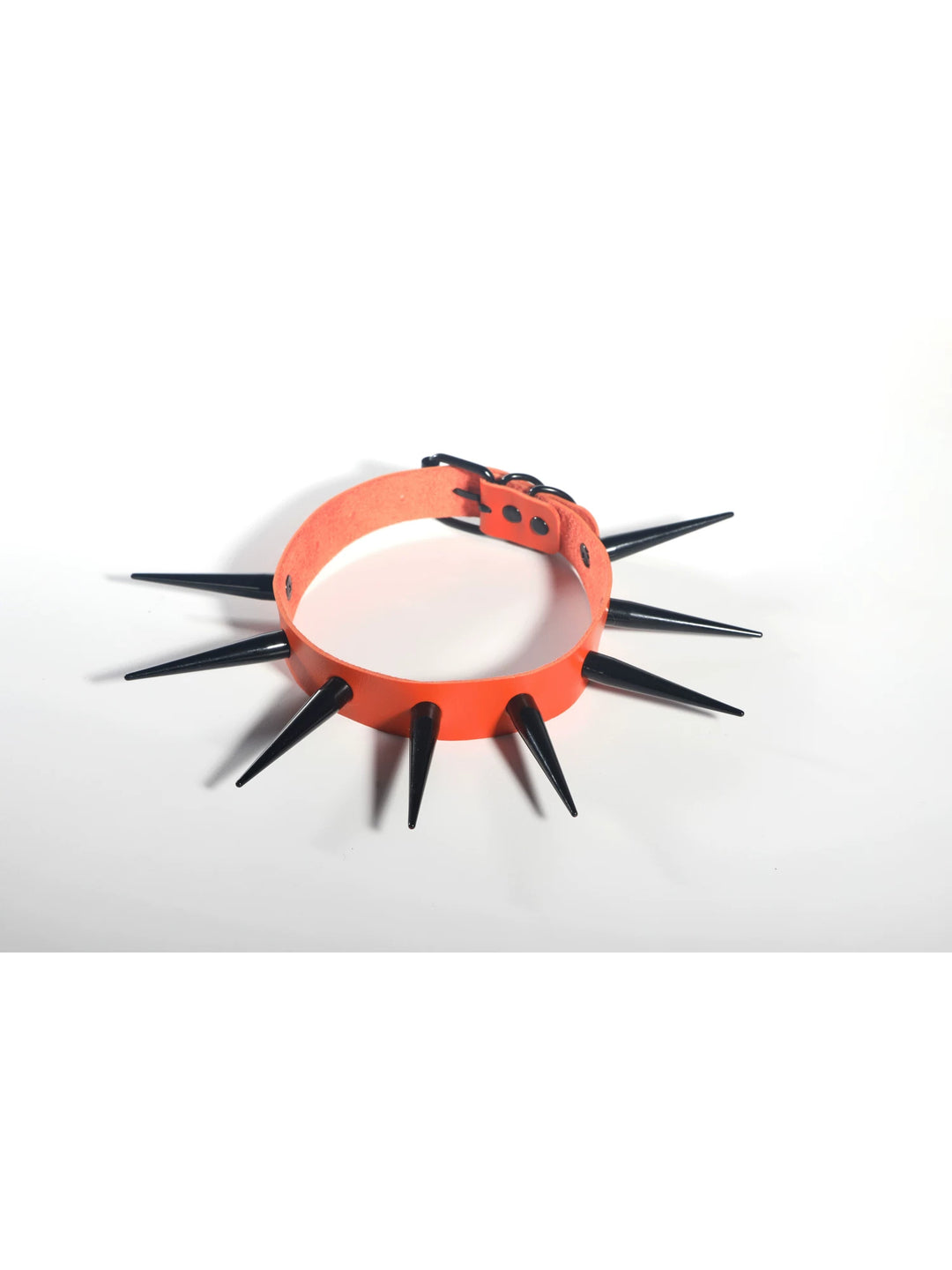 DEADENDKIDS SPIKE RING studded choker — construction detail