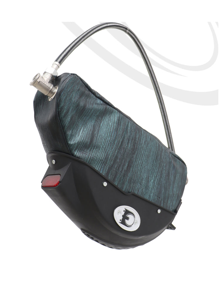 EMBRYO TIRELINE embossed underarm bag — alternate modeled angle