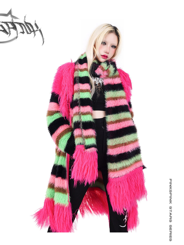 PINKSPINK FUTURE COLOR striped zip cardigan — alternate angle showing the shape and finish