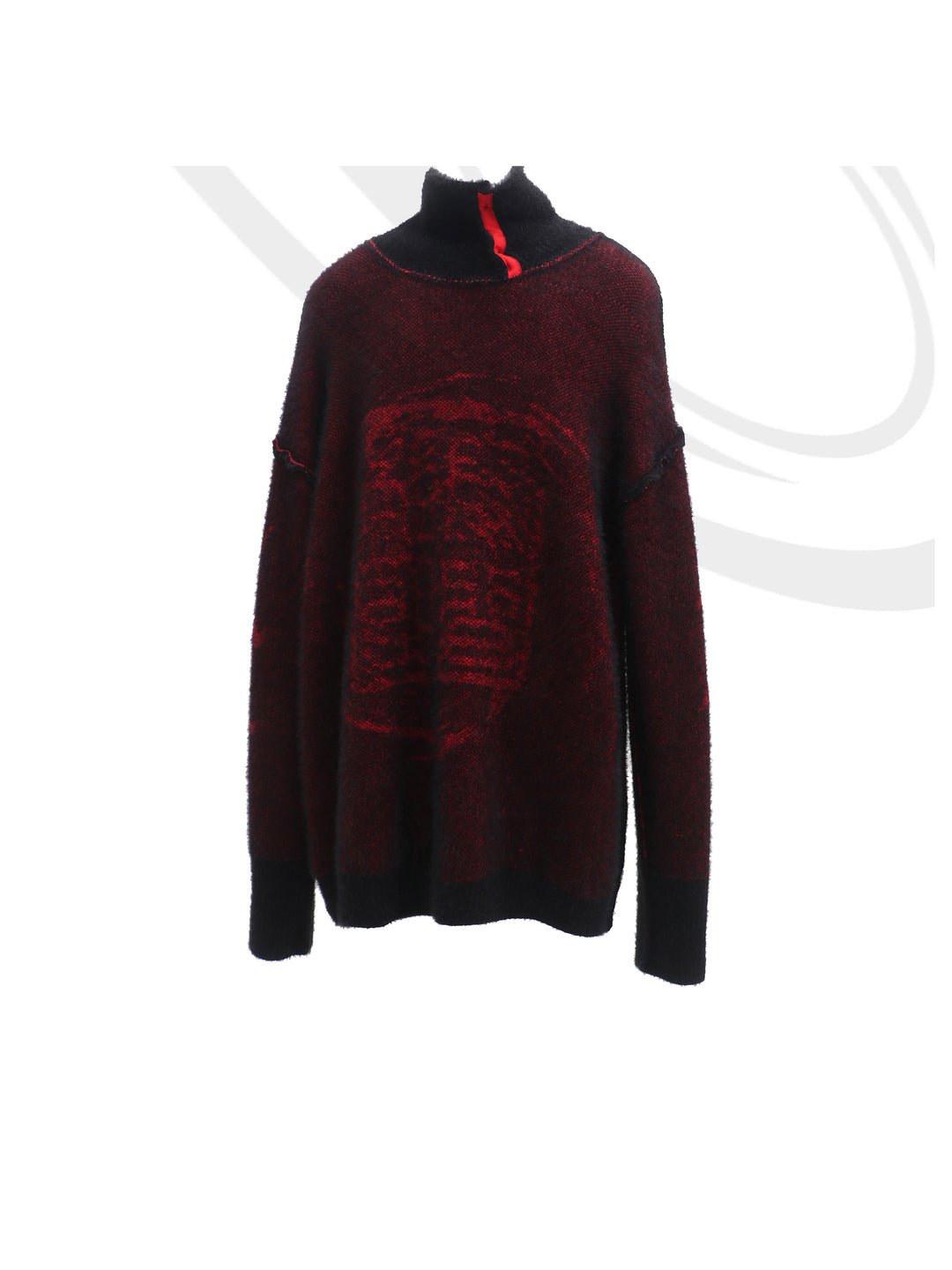 EMBRYO IMPERIAL SEAL reversible faux-mink sweater — material and hardware detail