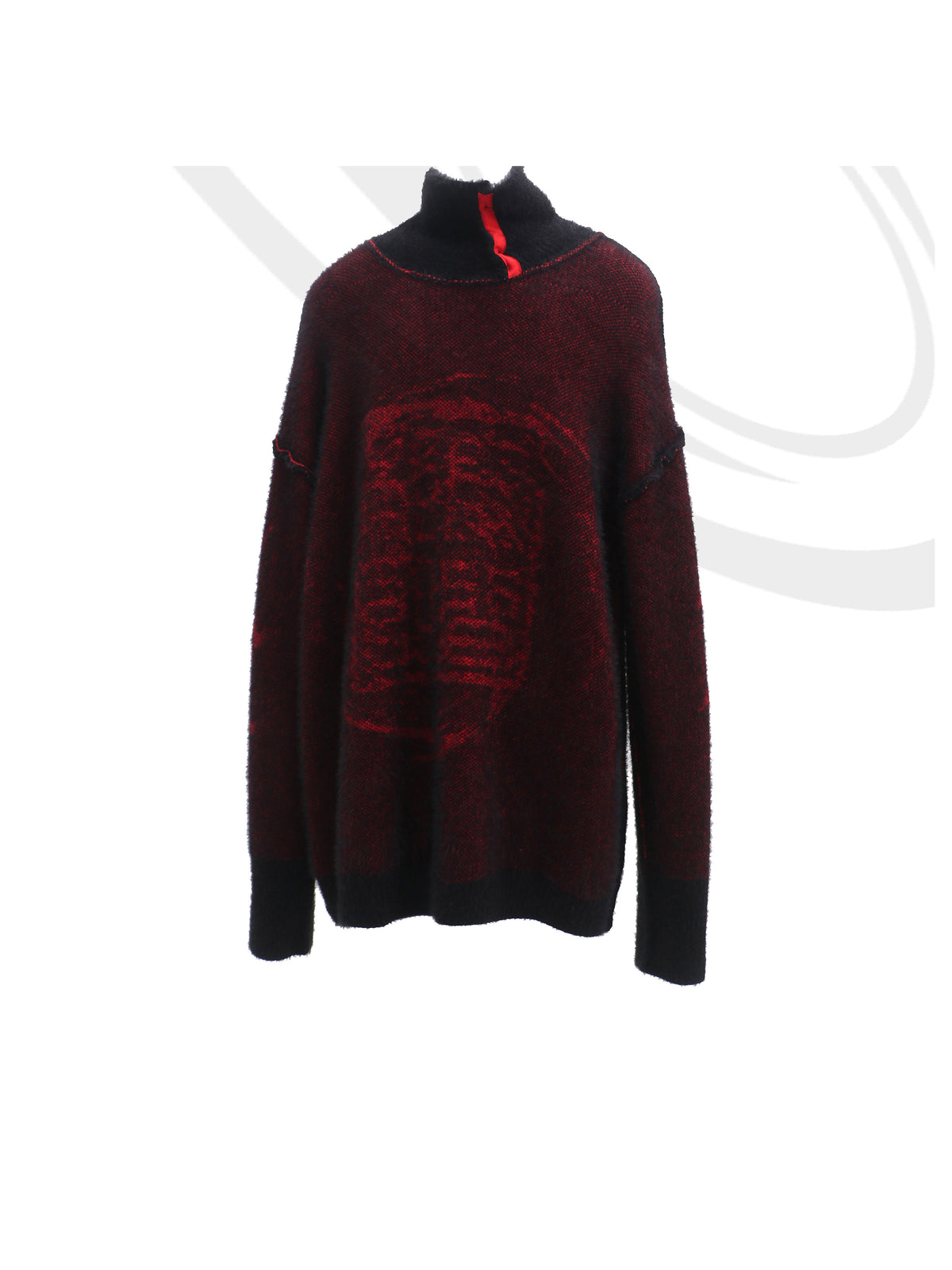 EMBRYO IMPERIAL SEAL reversible faux-mink sweater — material and hardware detail