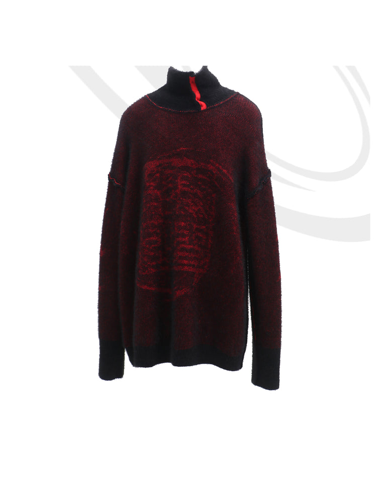 EMBRYO IMPERIAL SEAL reversible faux-mink sweater — material and hardware detail