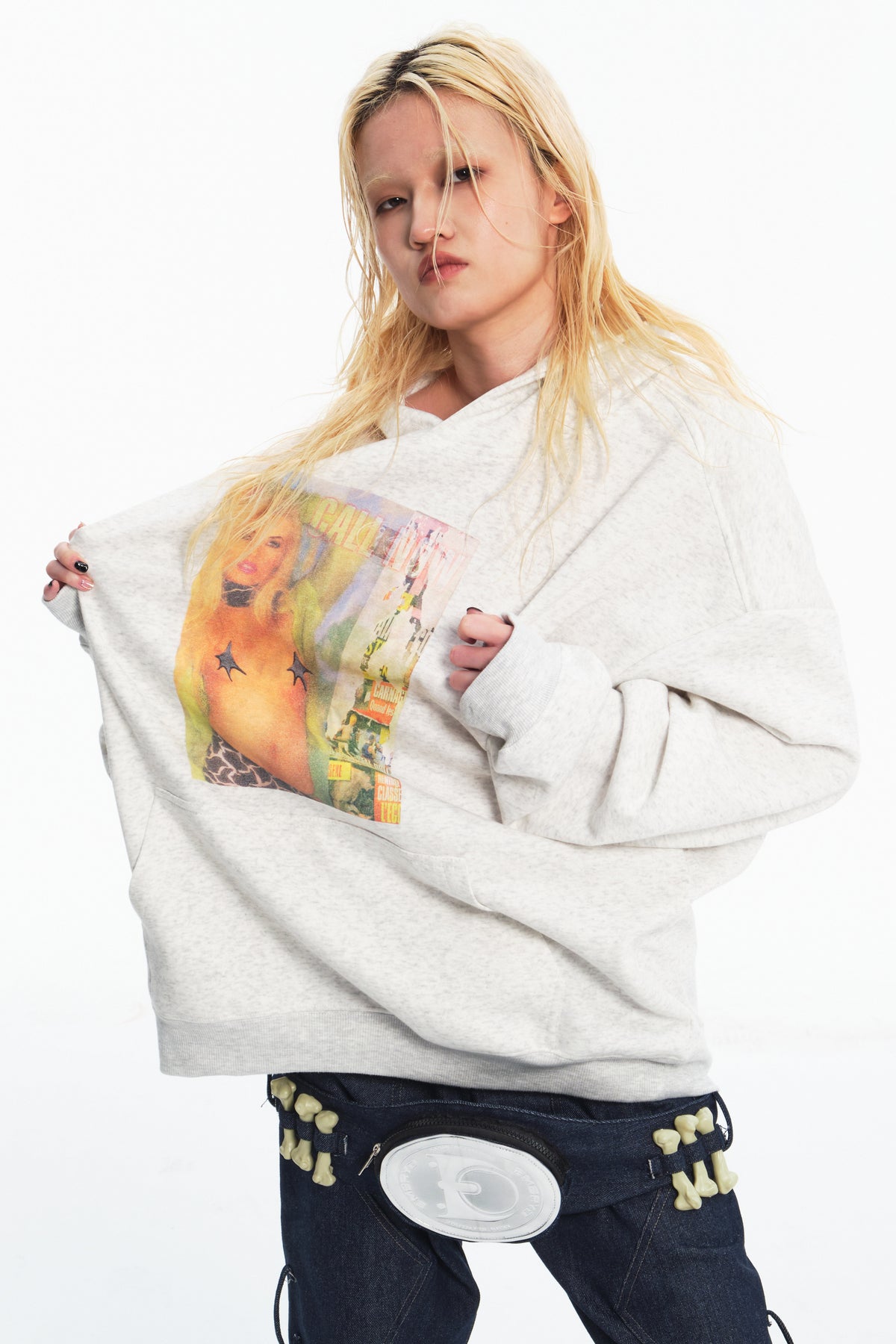 EMBRYO STAR GIRL graphic hoodie — fabric and graphic detail