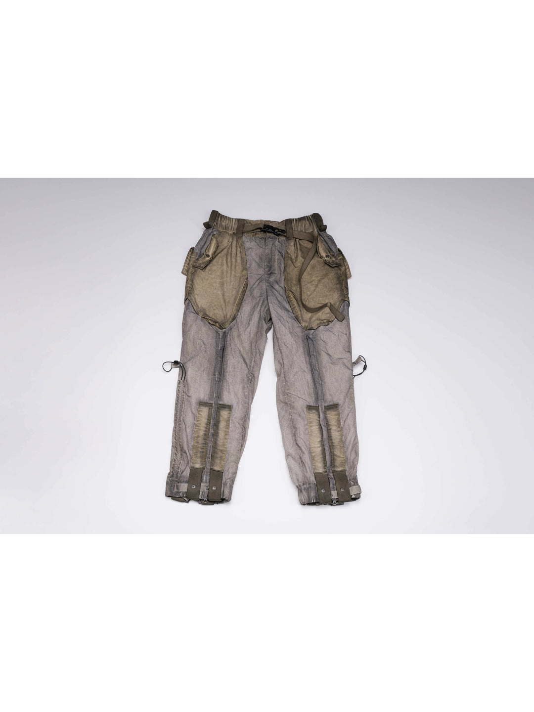 STARCORE mercury brown engineer utility pants — mercury brown front flat lay with contrast utility panels