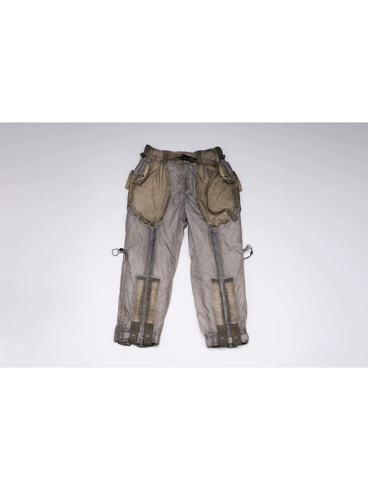 STARCORE mercury brown engineer utility pants — mercury brown front flat lay with contrast utility panels