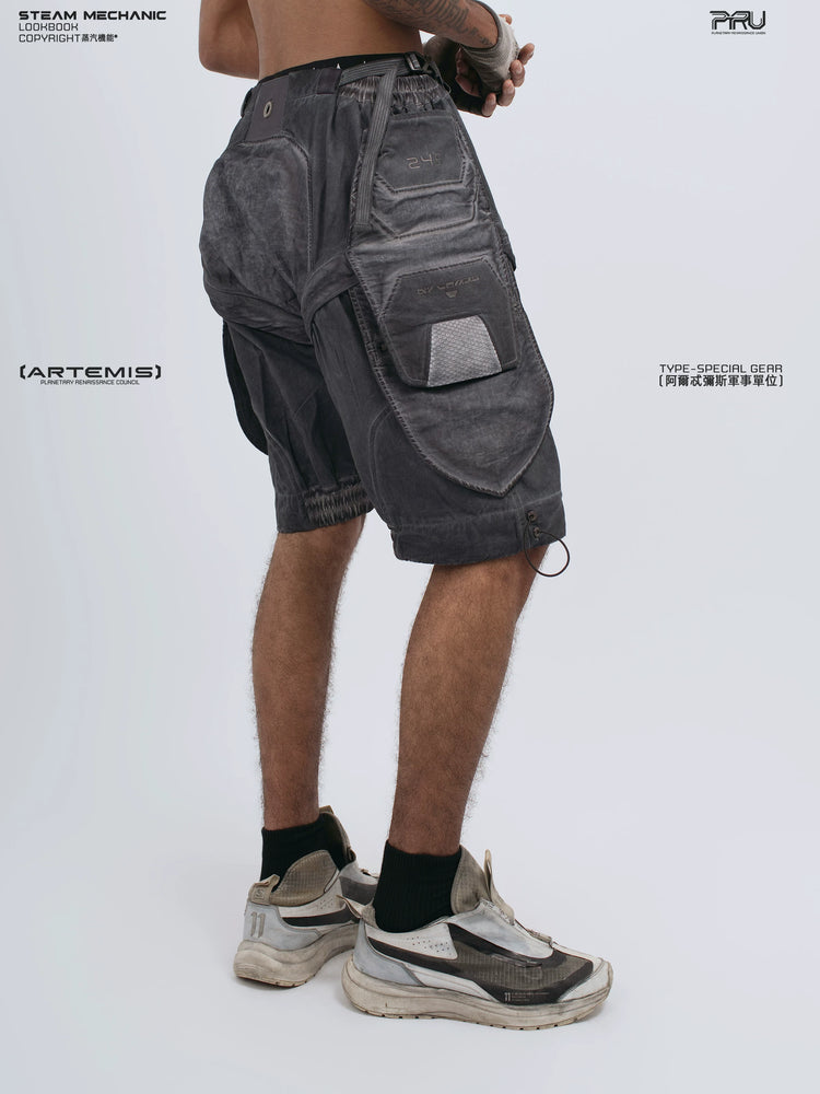 ARTEMIS stellar blue detachable technical shorts — alternate product view