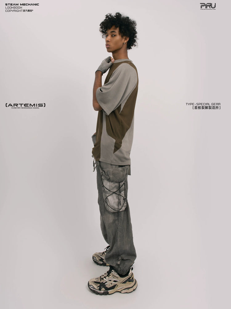 STARFIELD WELDER steel tundra distressed mesh tee — construction detail