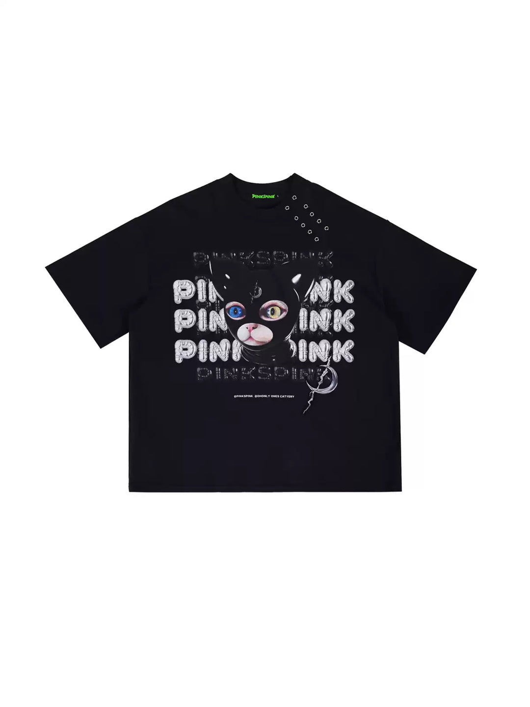 PINKSPINK GERMAN CAT oversized graphic tee — alternate gallery view showing the design details