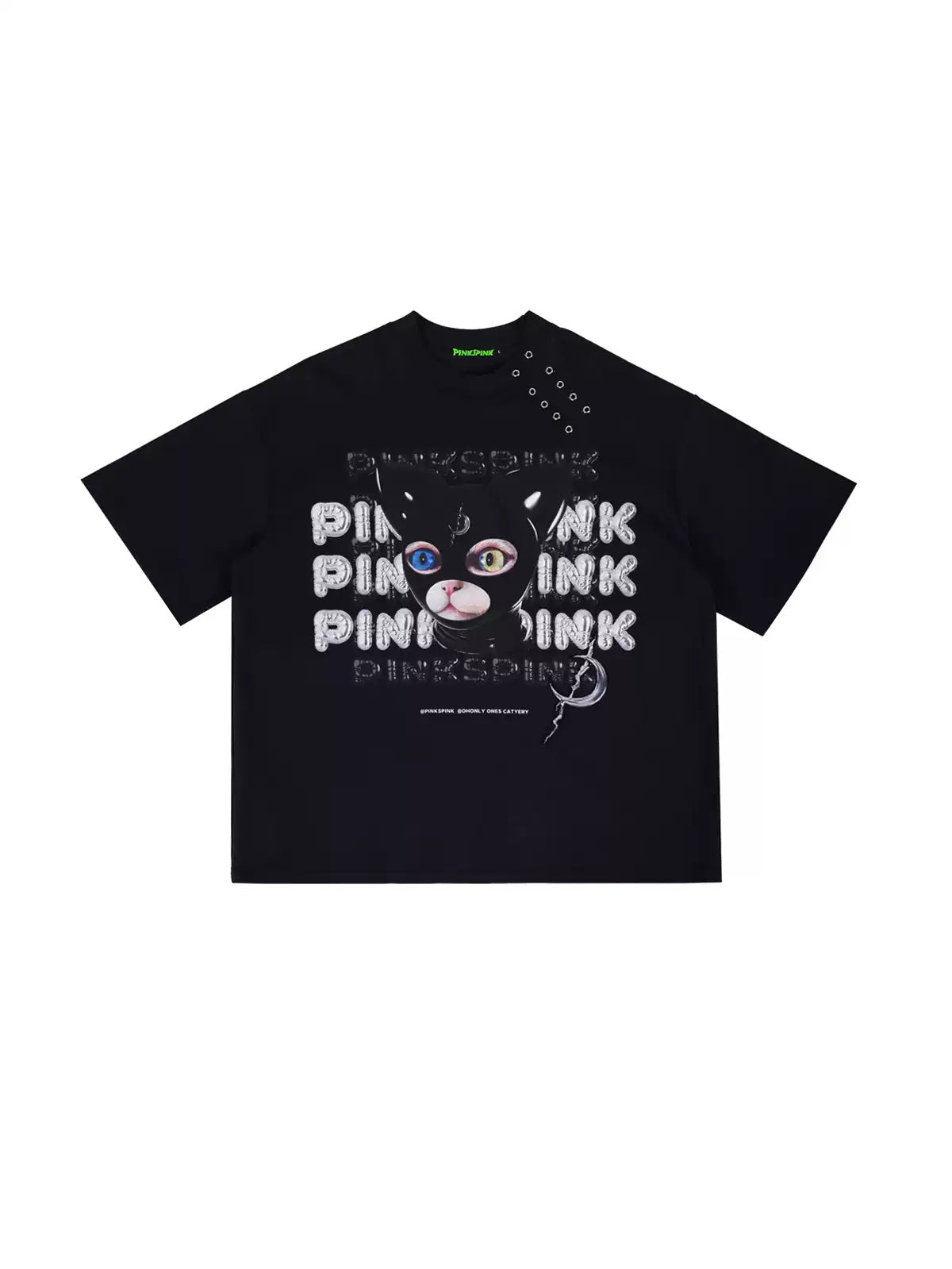 PINKSPINK GERMAN CAT oversized graphic tee — alternate gallery view showing the design details