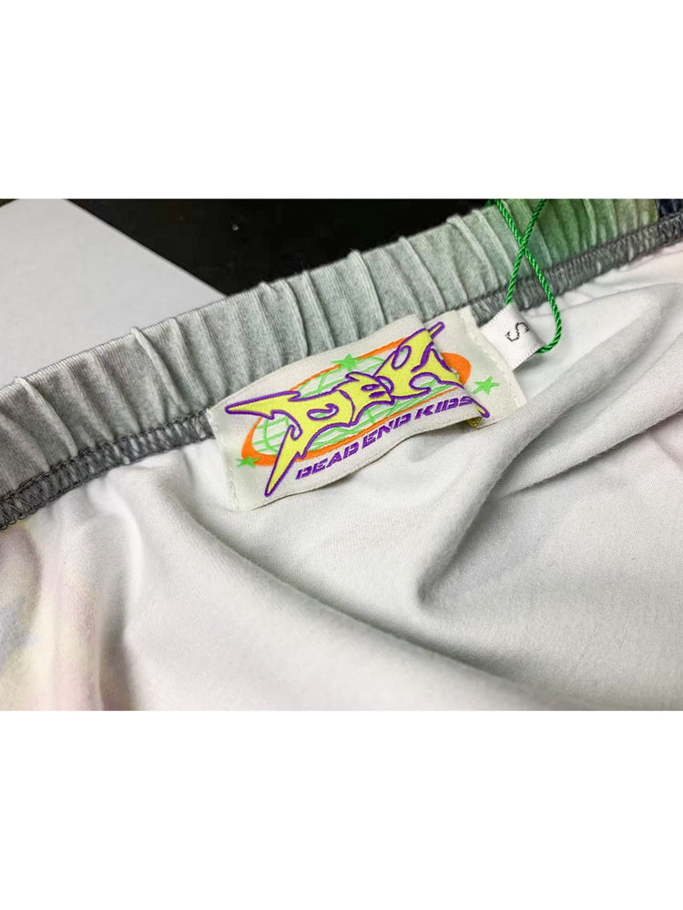 DEADENDKIDS REVERSIBLE ARCHIVE graphic maxi skirt — material and print detail