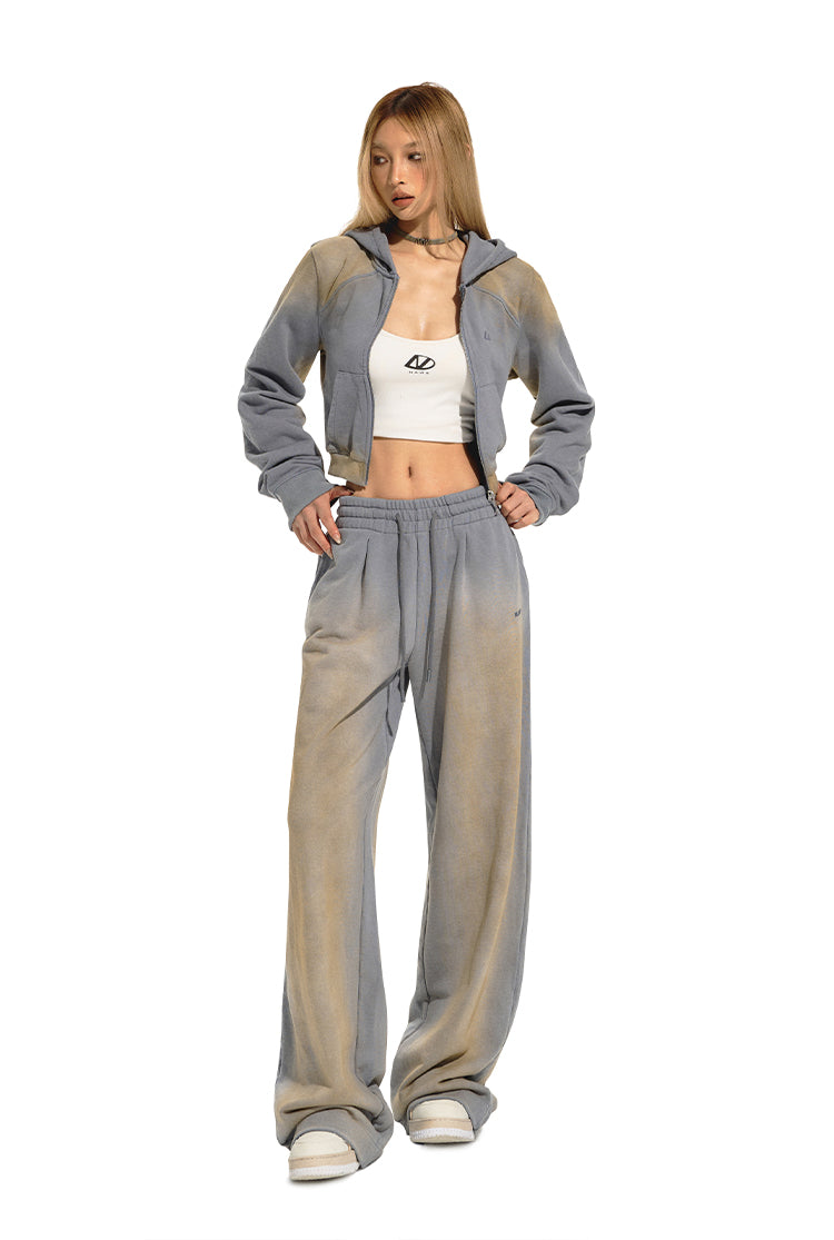 NAWS ROYAL BLUE MUD-DYED ZIP HOODIE JACKET