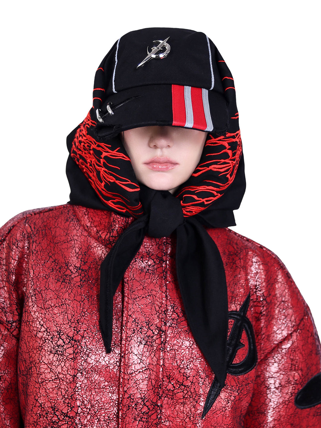 PINKSPINK ELECTRIC MOON embroidered bandana baseball cap — alternate angle showing the shape and finish