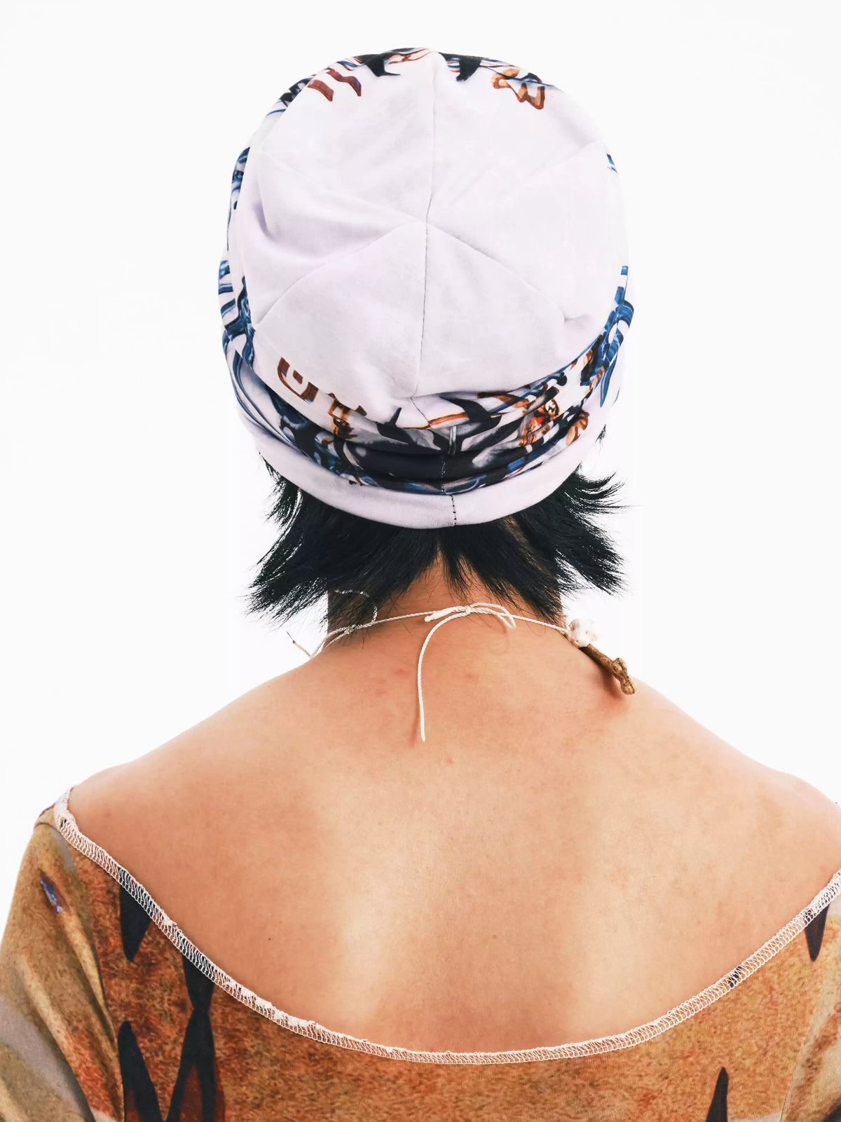 EMBRYO TRIBAL ENTITY graphic slouch beanie — side or detail presentation