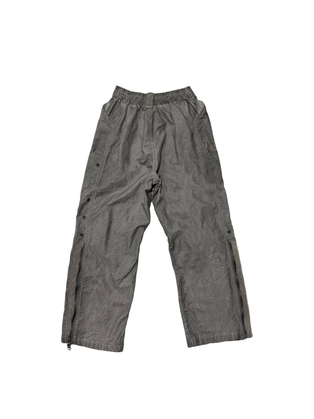 PIONEER meteor gray knee-mesh utility work pants — meteor gray back flat lay showing the elasticated waistband