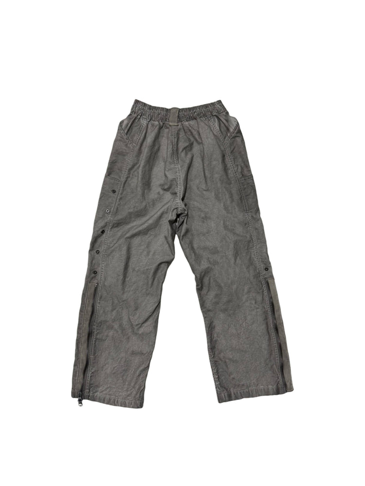PIONEER meteor gray knee-mesh utility work pants — meteor gray back flat lay showing the elasticated waistband