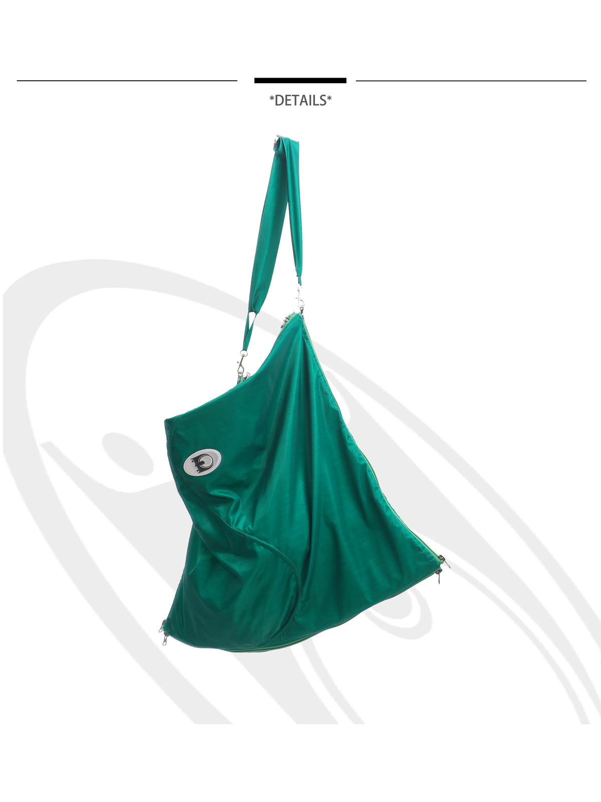 EMBRYO SLEEP POD convertible dress & bag — material and hardware detail