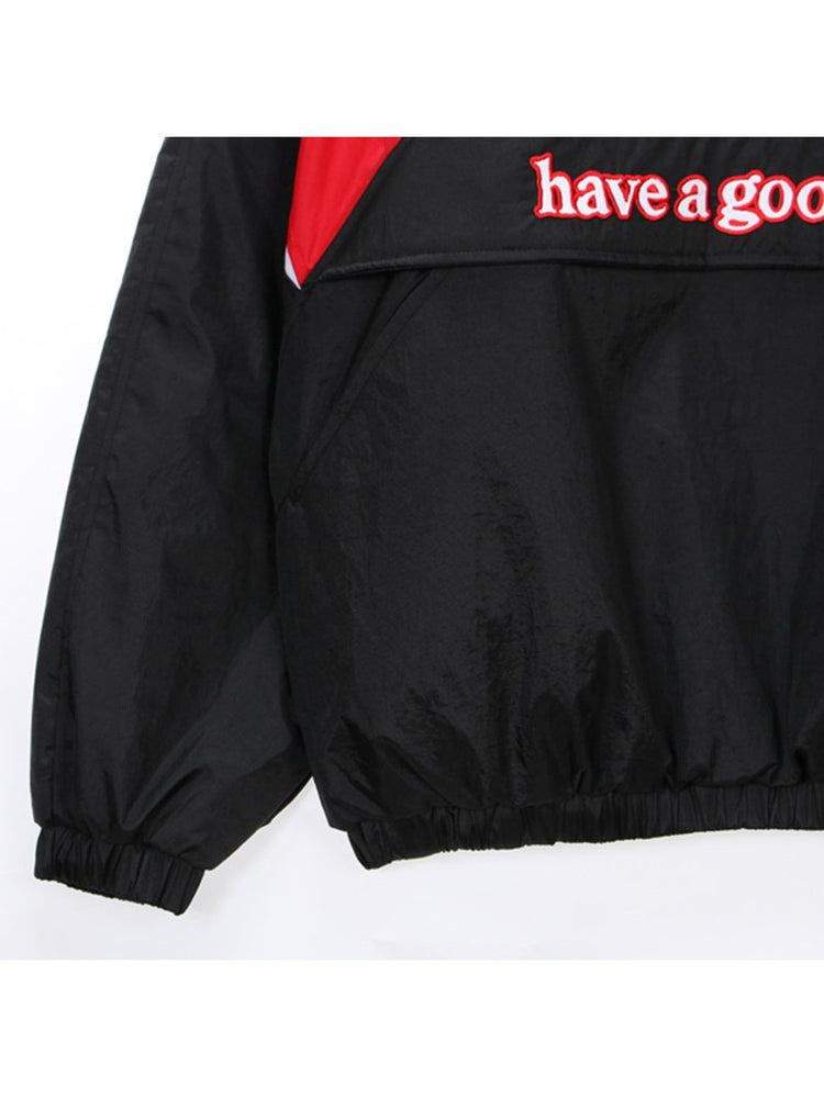 HAVE A GOOD TIME ANORAK jacket front-pocket, cuff and elasticated hem detail