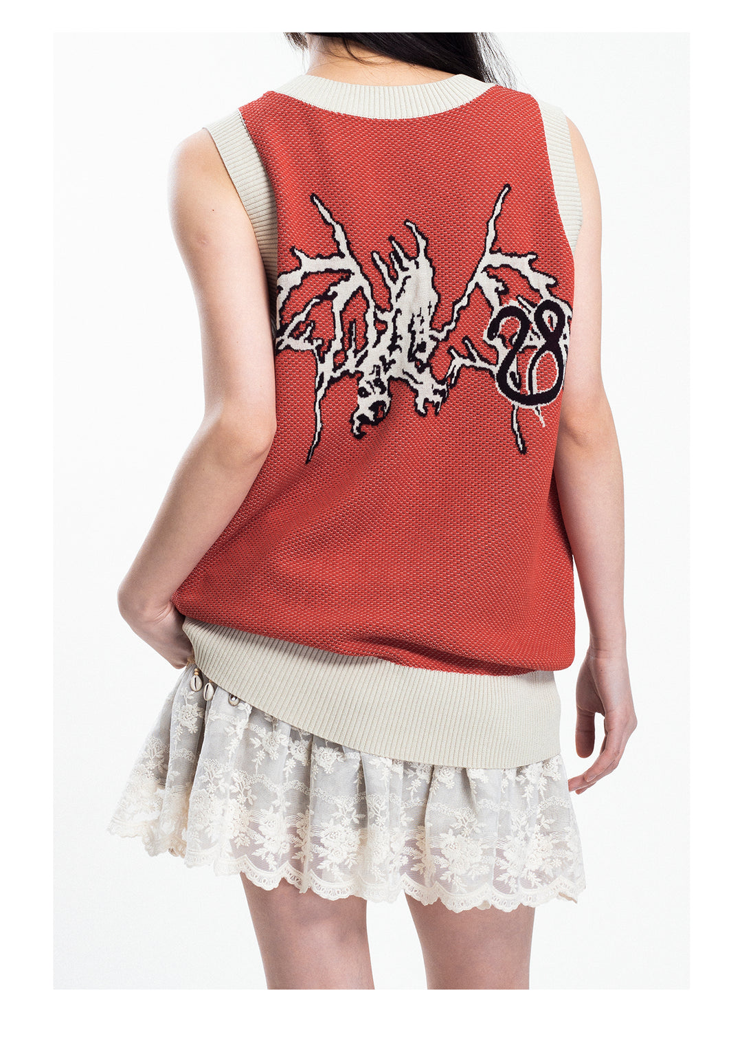 4RE1GN Lightning Dragon Jacquard Knit Vest