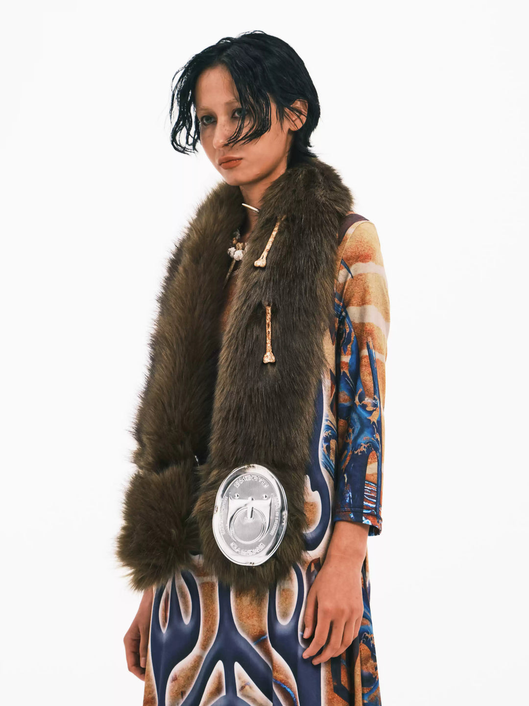 EMBRYO PRIMAL FUR convertible wrap & bag — alternate product presentation