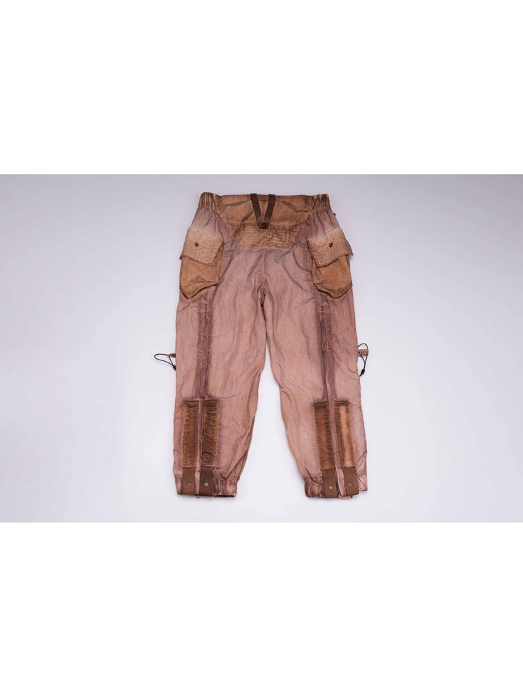 STARCORE venus orange engineer utility pants — venus orange back flat lay showing rear pockets