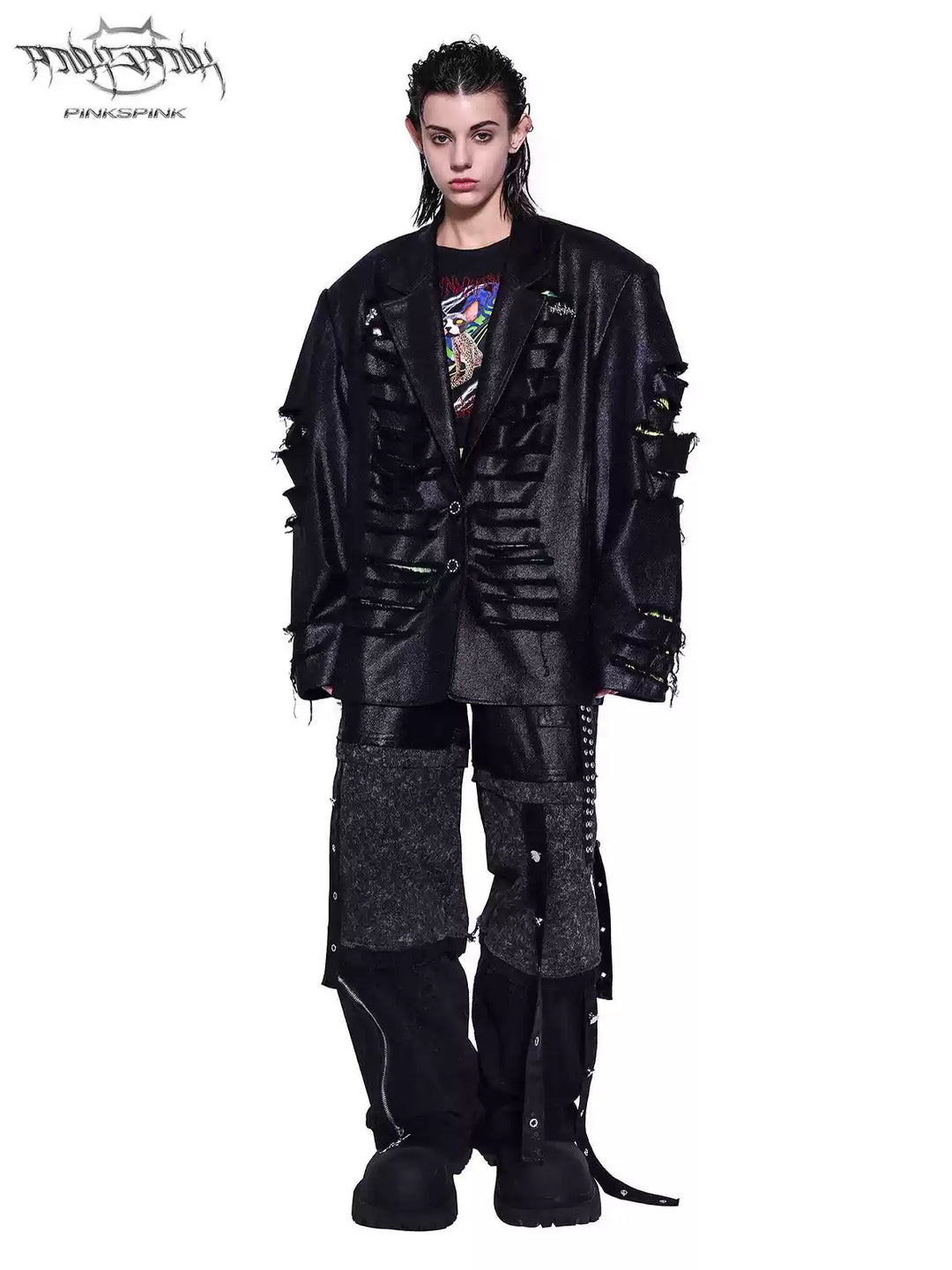 Y2K DESTROYED UNISEX SUIT JACKET