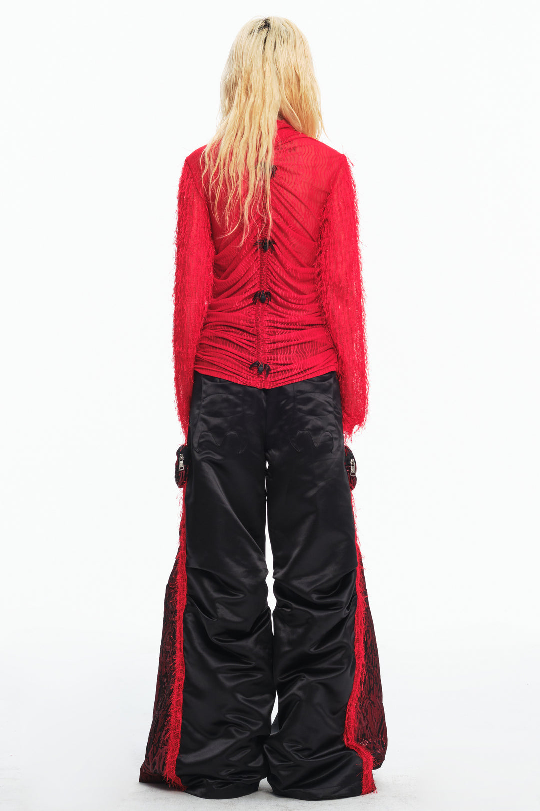 EMBRYO RED SPIDER distressed mesh top — additional product detail view
