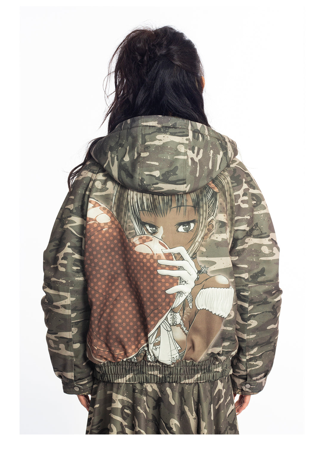 4RE1GN Camouflage Heart Hooded Puffer Jacket