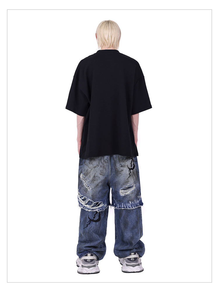 PINKSPINK GERMAN CAT oversized graphic tee — modeled front styling view