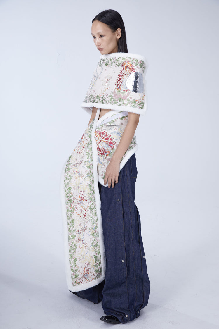 EMBRYO BONE COURT convertible padded dress — full-length modeled view