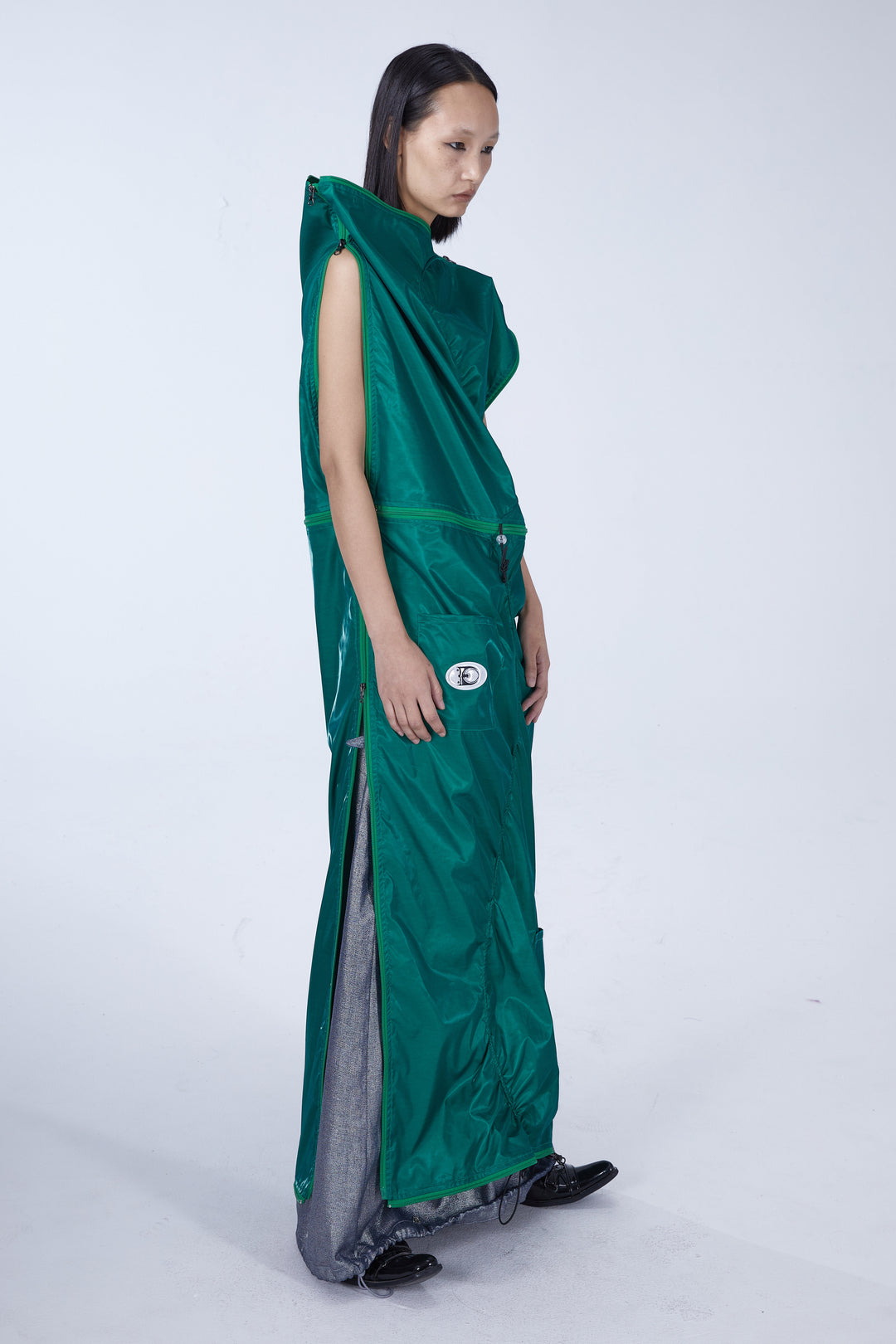 EMBRYO SLEEP POD convertible dress & bag — rear modeled view