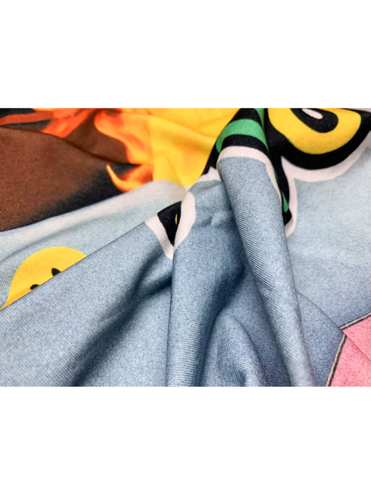 DEADENDKIDS REVERSIBLE ARCHIVE graphic maxi skirt — construction detail