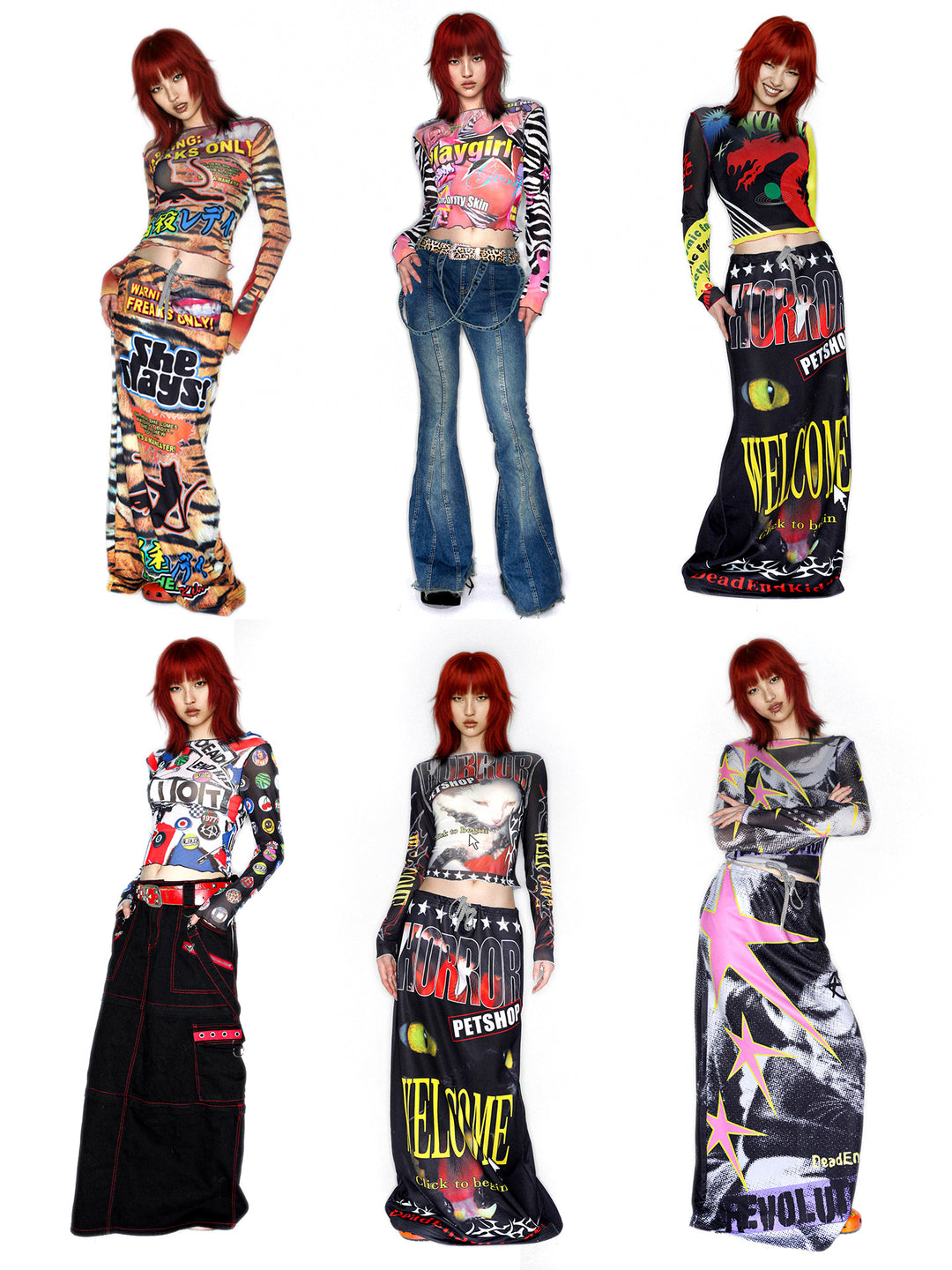 DEADENDKIDS GRAPHIC RIOT fitted mesh top — alternate modeled angle