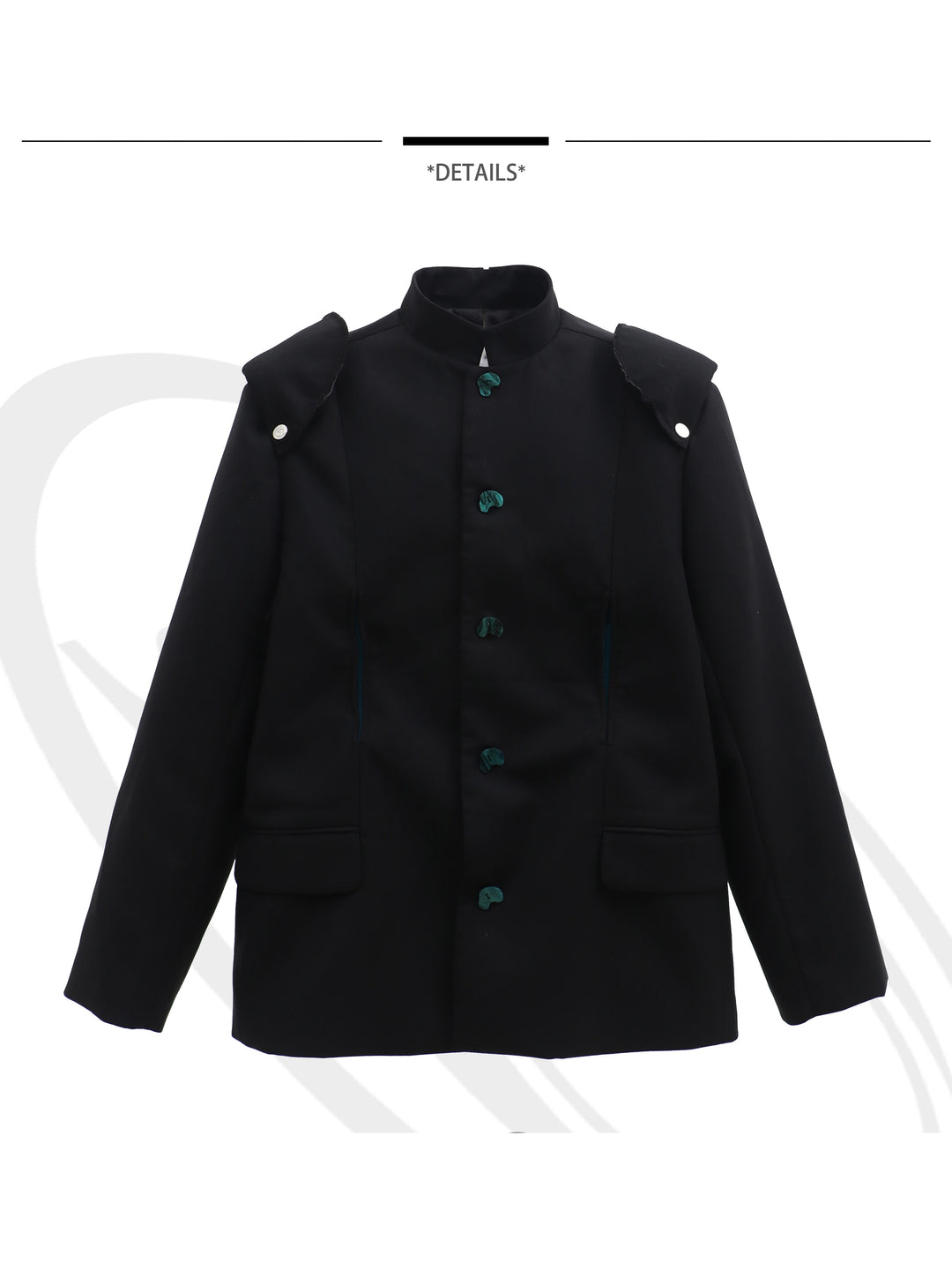 EMBRYO IMPERIAL GUARD detachable-shoulder Zhongshan blazer — product-only rear view