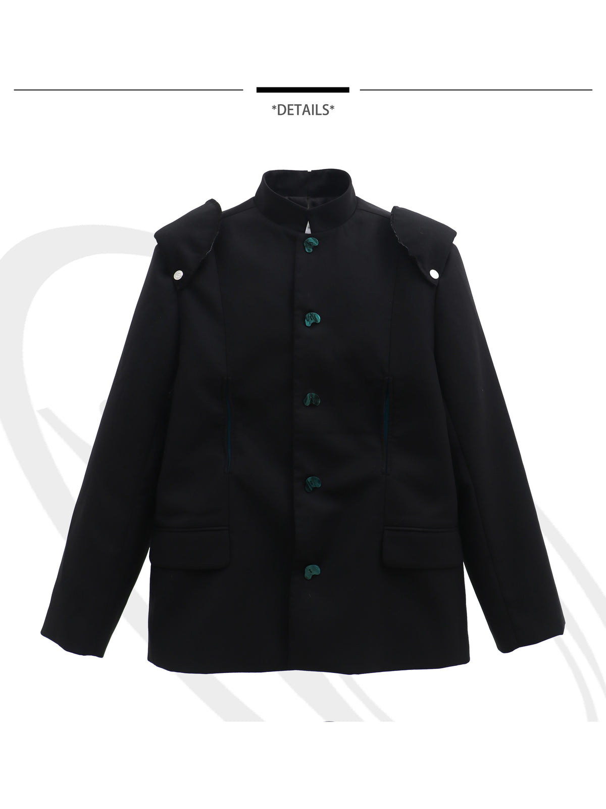 EMBRYO IMPERIAL GUARD detachable-shoulder Zhongshan blazer — product-only rear view