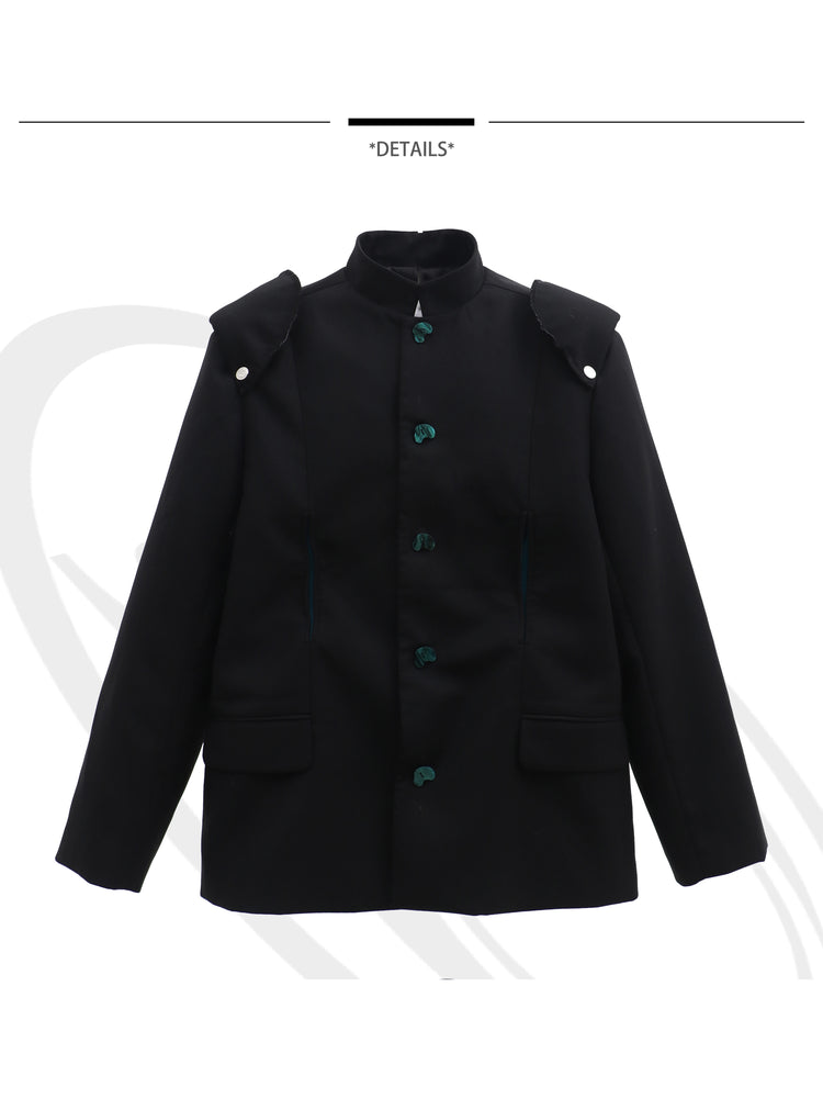 EMBRYO IMPERIAL GUARD detachable-shoulder Zhongshan blazer — product-only rear view