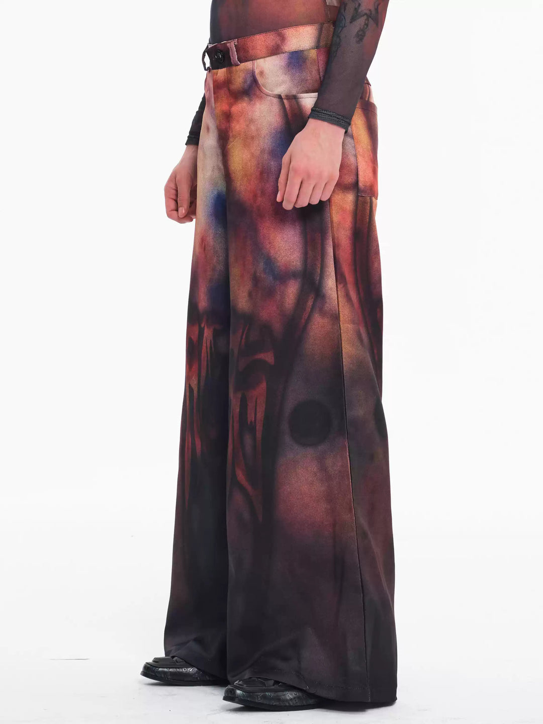 EMBRYO BRUISE SIGNAL printed wide-leg pants — alternate product presentation